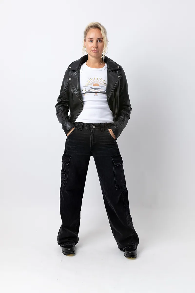 Fly By Night Womens Motorcycle Jacket (AAA CE rated)