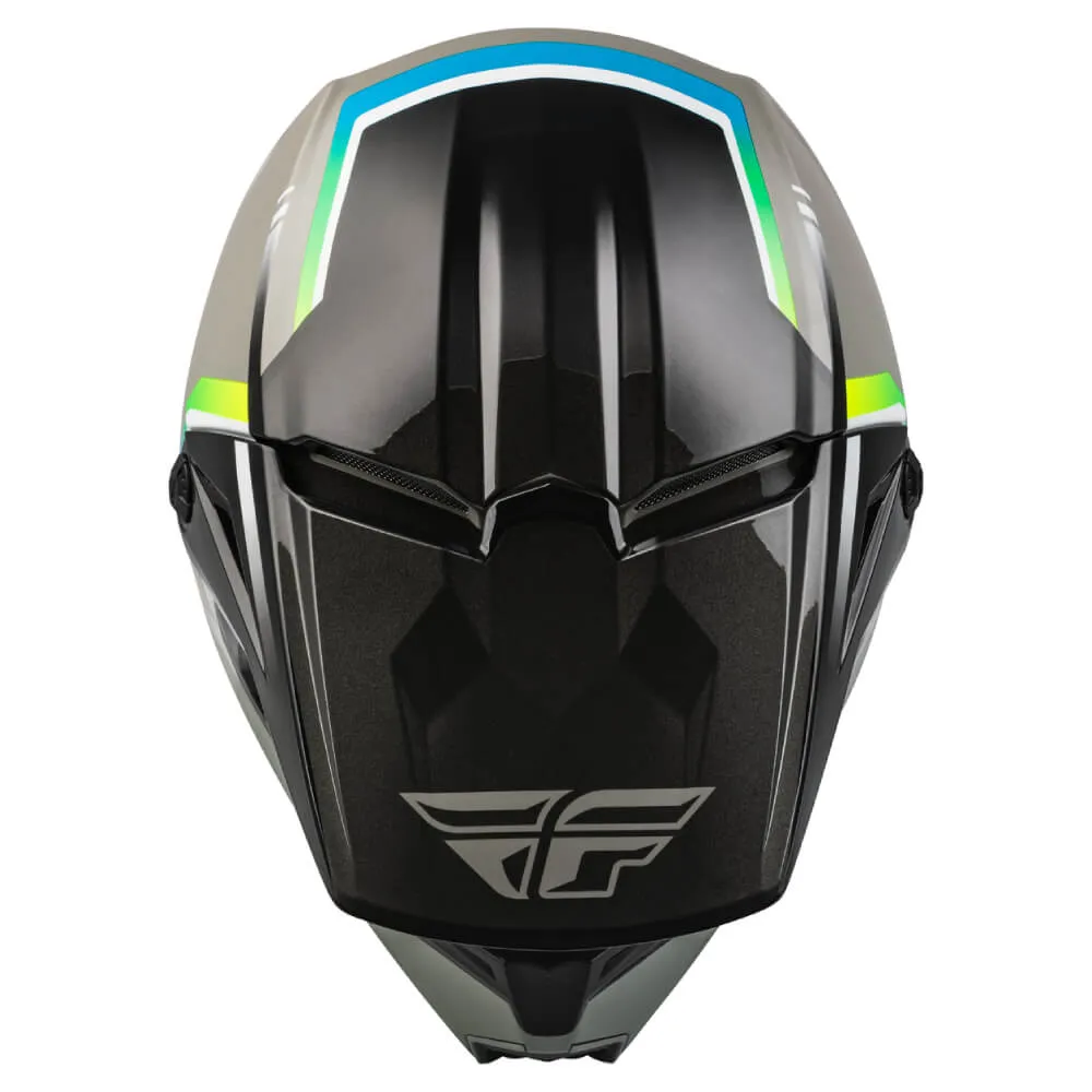 Fly Kinetic Vision Youth Motocross Helmet Grey / Black