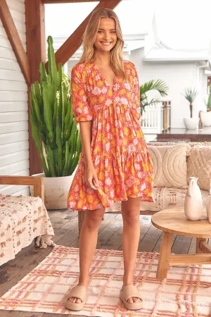 Follow the Sun Print Finch Mini Dress