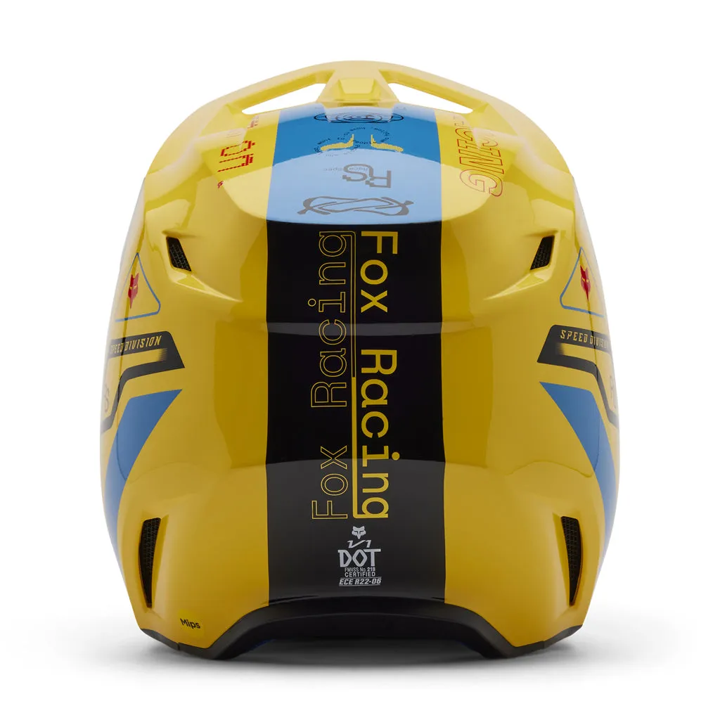 Fox - 2025 V1 Race Spec Purple Yellow Helmet