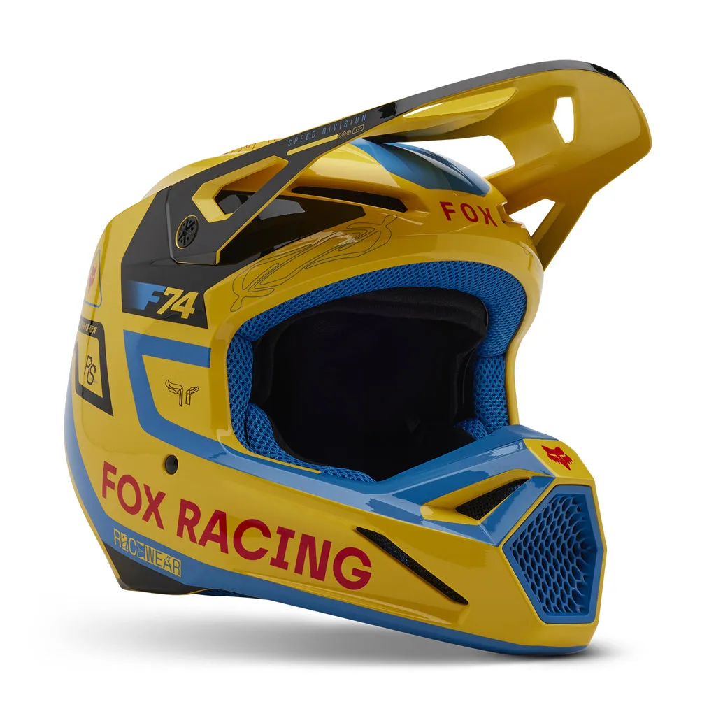 Fox - 2025 V1 Race Spec Purple Yellow Helmet