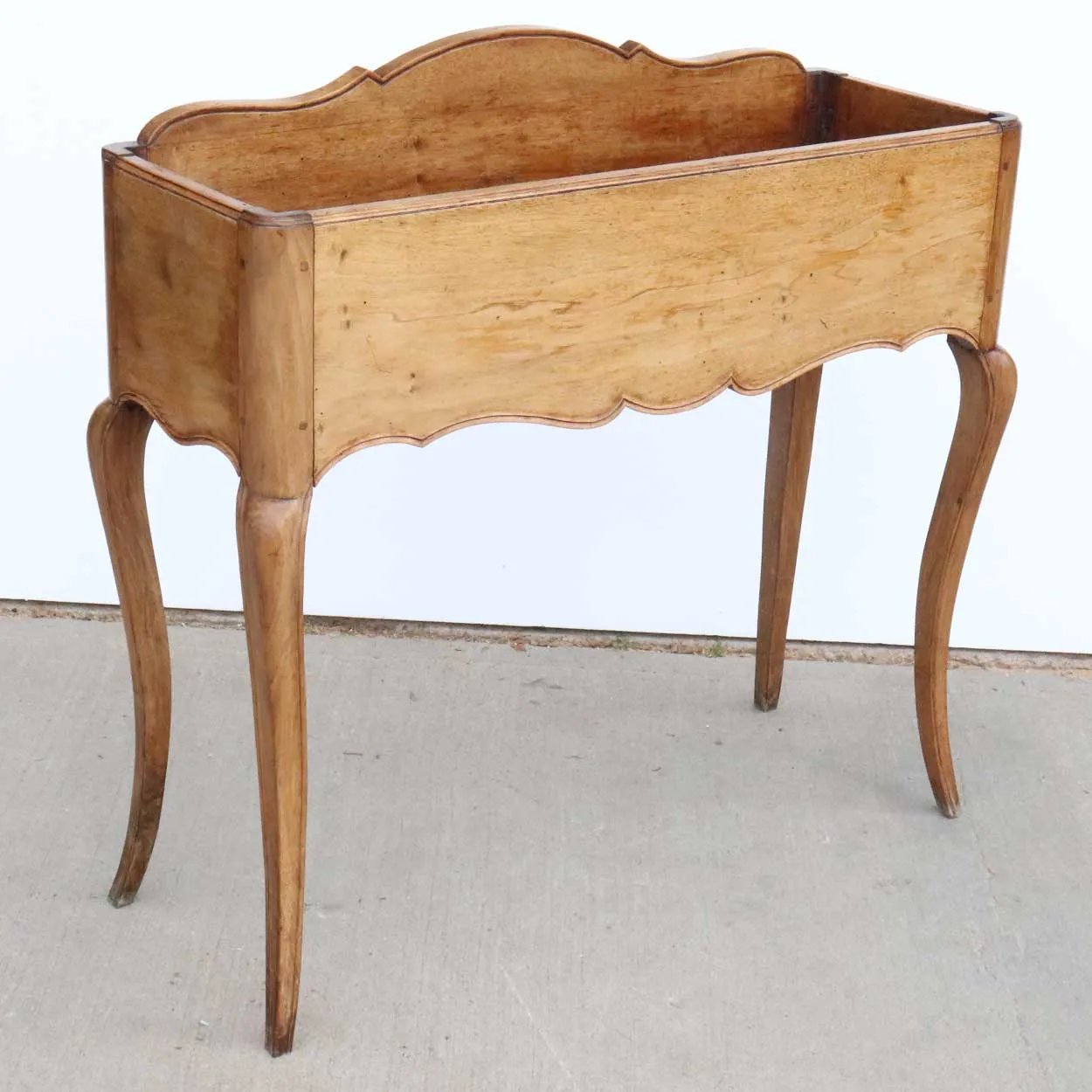 French Provincial Pale Walnut Zinc Lined Wine Cooler Stand (Rafraichissoir)