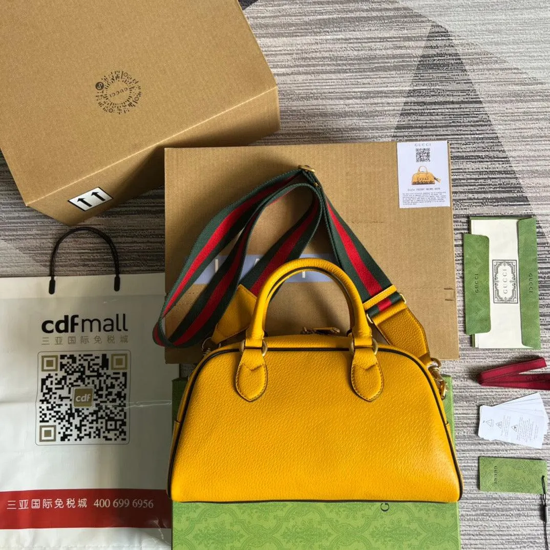 gg x Adidas Mini Duffle Bag Yellow For Women, Women&#8217;s Bags 12.4in/32cm gg