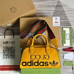 gg x Adidas Mini Duffle Bag Yellow For Women, Women&#8217;s Bags 12.4in/32cm gg