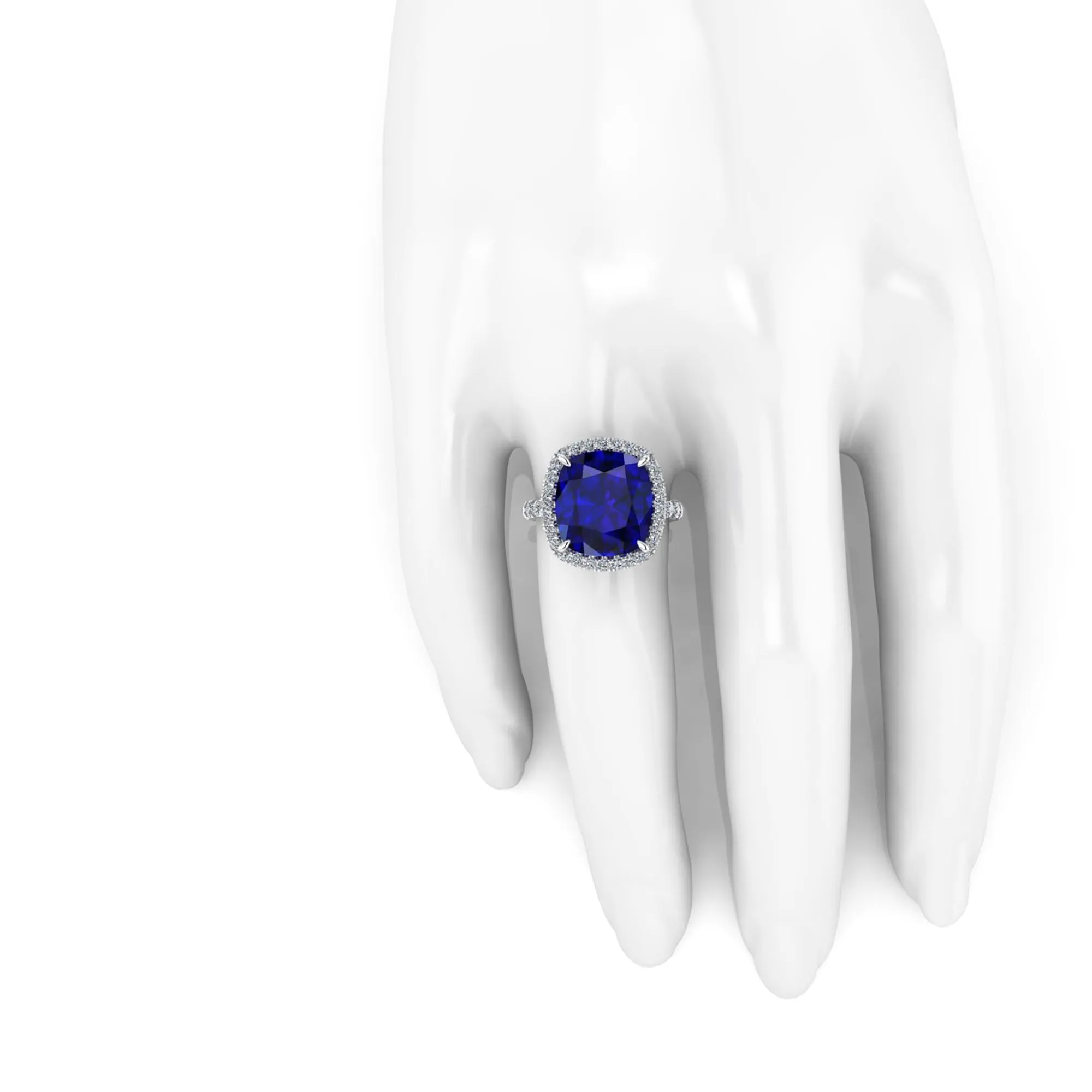GIA Certified 9.23 carat Cushion Cut Tanzanite Emeralds Lotus Flower 18 Karat Rose Gold Ring