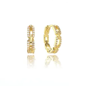 GODDESS LINK HOOP EARRINGS GOLD