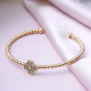 Gold Clover Cuff Bracelet