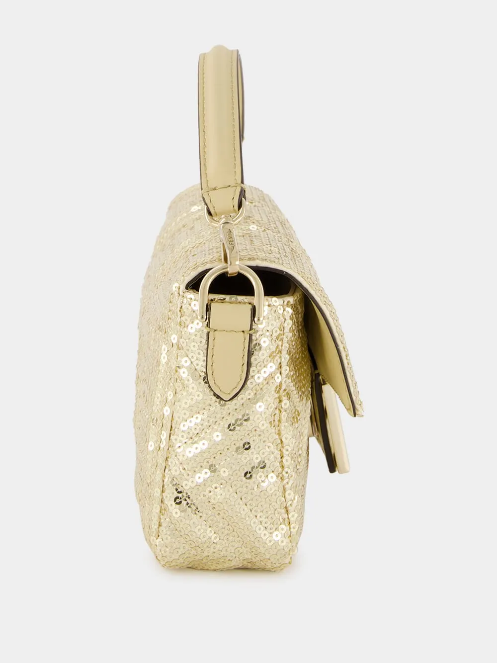 Gold Mini Baguette Sequin Bag