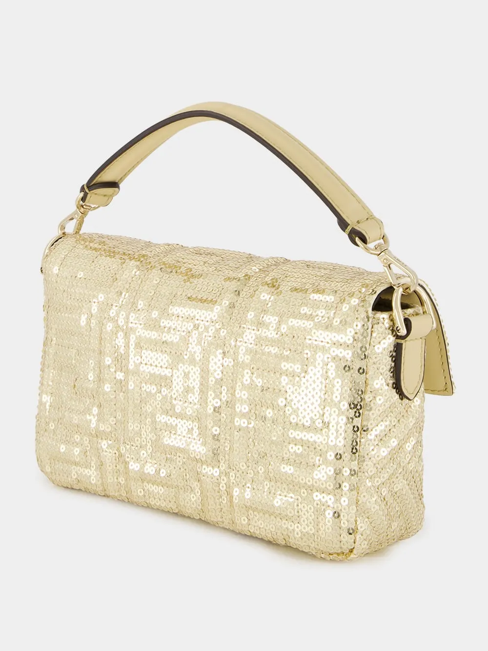 Gold Mini Baguette Sequin Bag