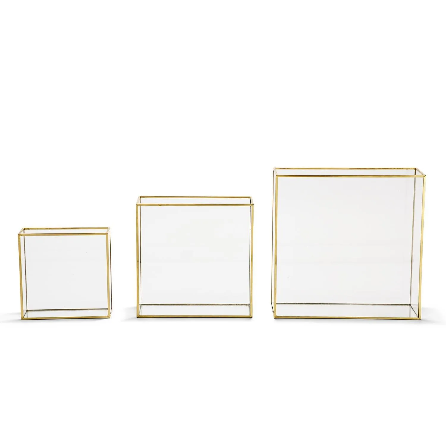 Gold Trimmed Window Square Vase