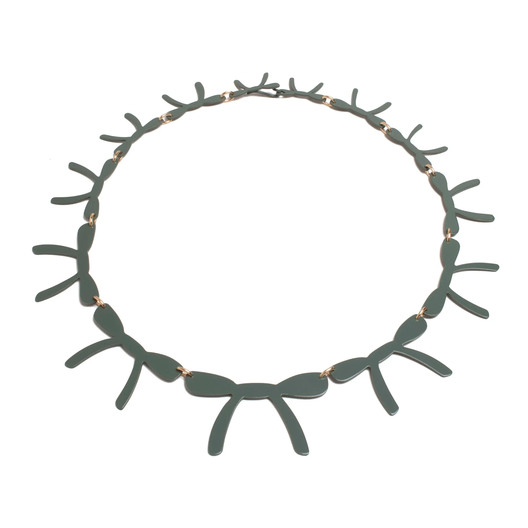 Gradient Ribbon Neckpiece, Evergreen
