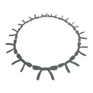 Gradient Ribbon Neckpiece, Evergreen