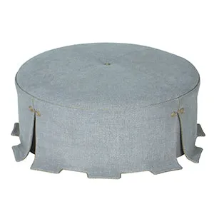 Greek Key Round Ottoman