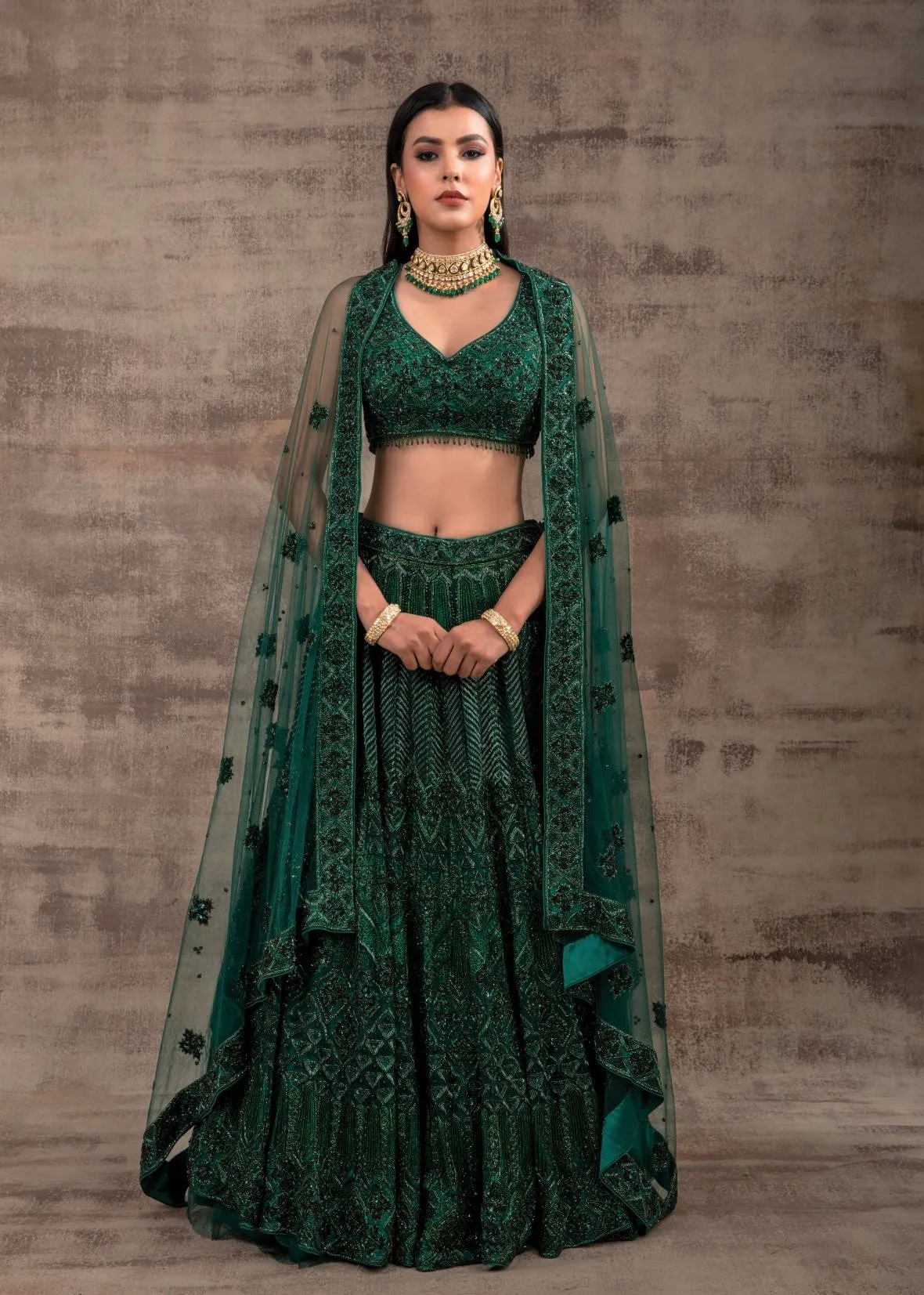 Green Color Wedding Lehenga GULNAR