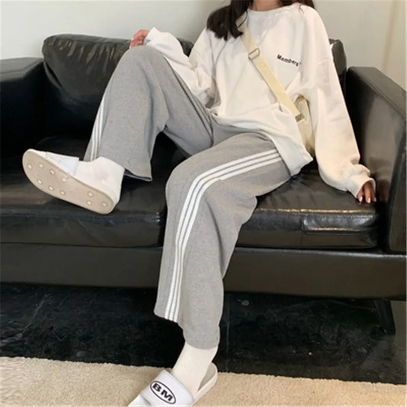 Grey Contrast White Stripped Jogger