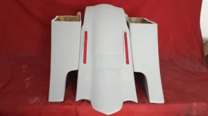 Harley Davidson 6" Extended  Out And Down Saddlebags with Custom LED Lights Rear Fender - No Lids