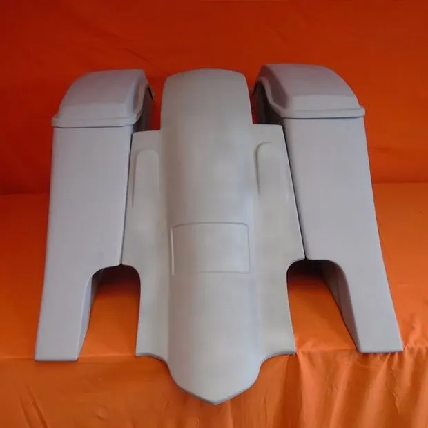 Harley Davidson 6" Extended Stretched Out & Down Saddlebags   Fender - No Lids 2014 - 2018  Model Bags - Dual Cut Outs