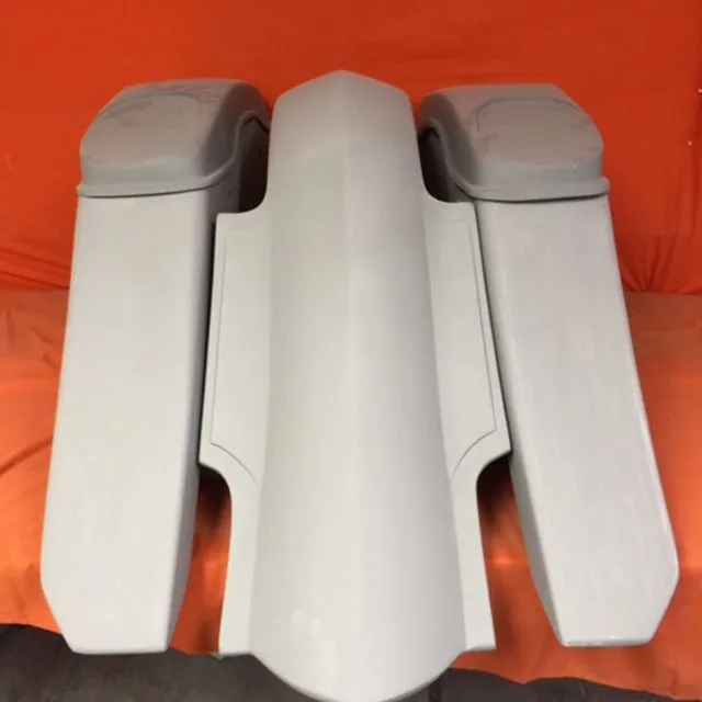 Harley Davidson 6" Trendsetter Extended Saddlebag Fender Kit - No Cut Outs   6 X 9 Speaker Lids / 2014 - 2018