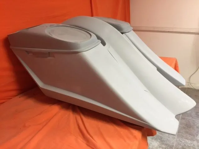 Harley Davidson 6" Trendsetter Extended Saddlebag Fender Kit - No Cut Outs   6 X 9 Speaker Lids / 2014 - 2018