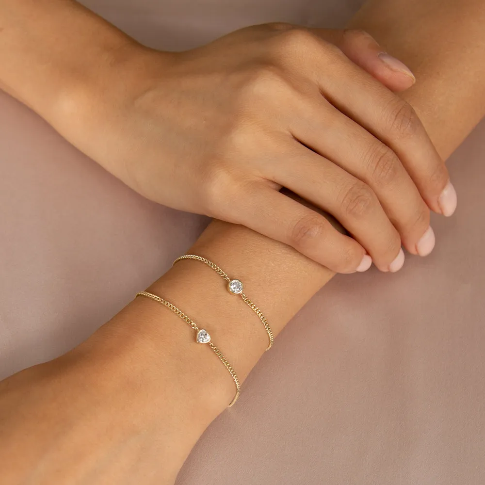 Heart Bezel Cuban Bracelet
