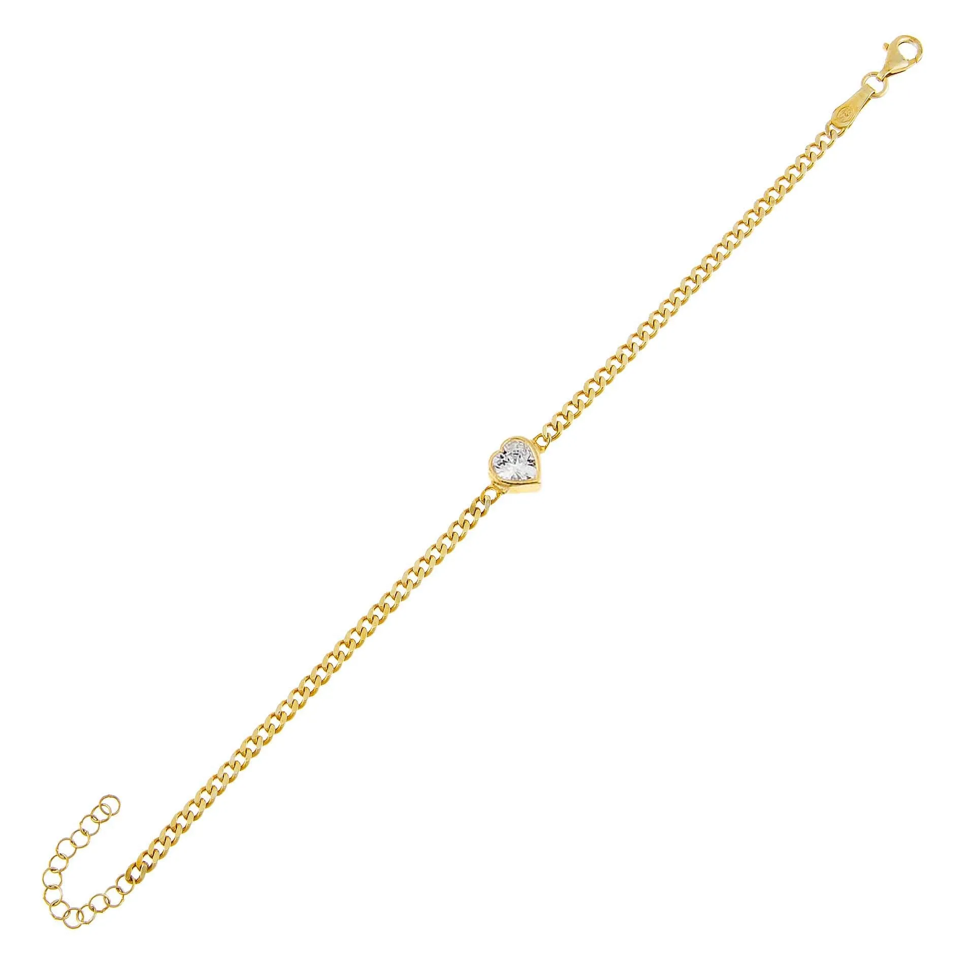 Heart Bezel Cuban Bracelet