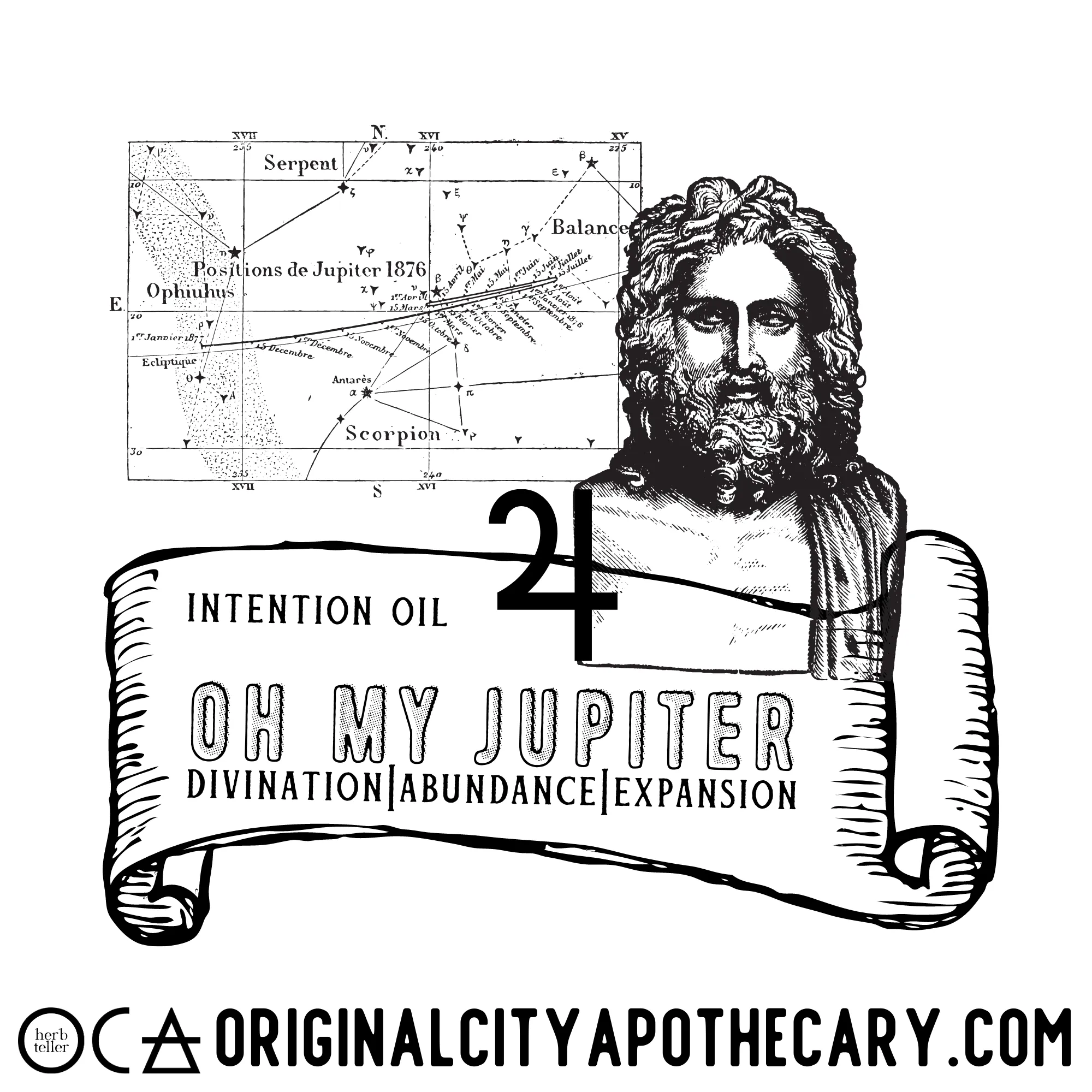 Herbmusement: Jupiter Ceremoment DIY (Tea/Incense/Ritual/Oil Set)