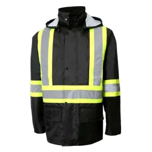Hi-Vis Black Reflective Oxford Polyester Jacket by Jackfield - Style 80-204PJ