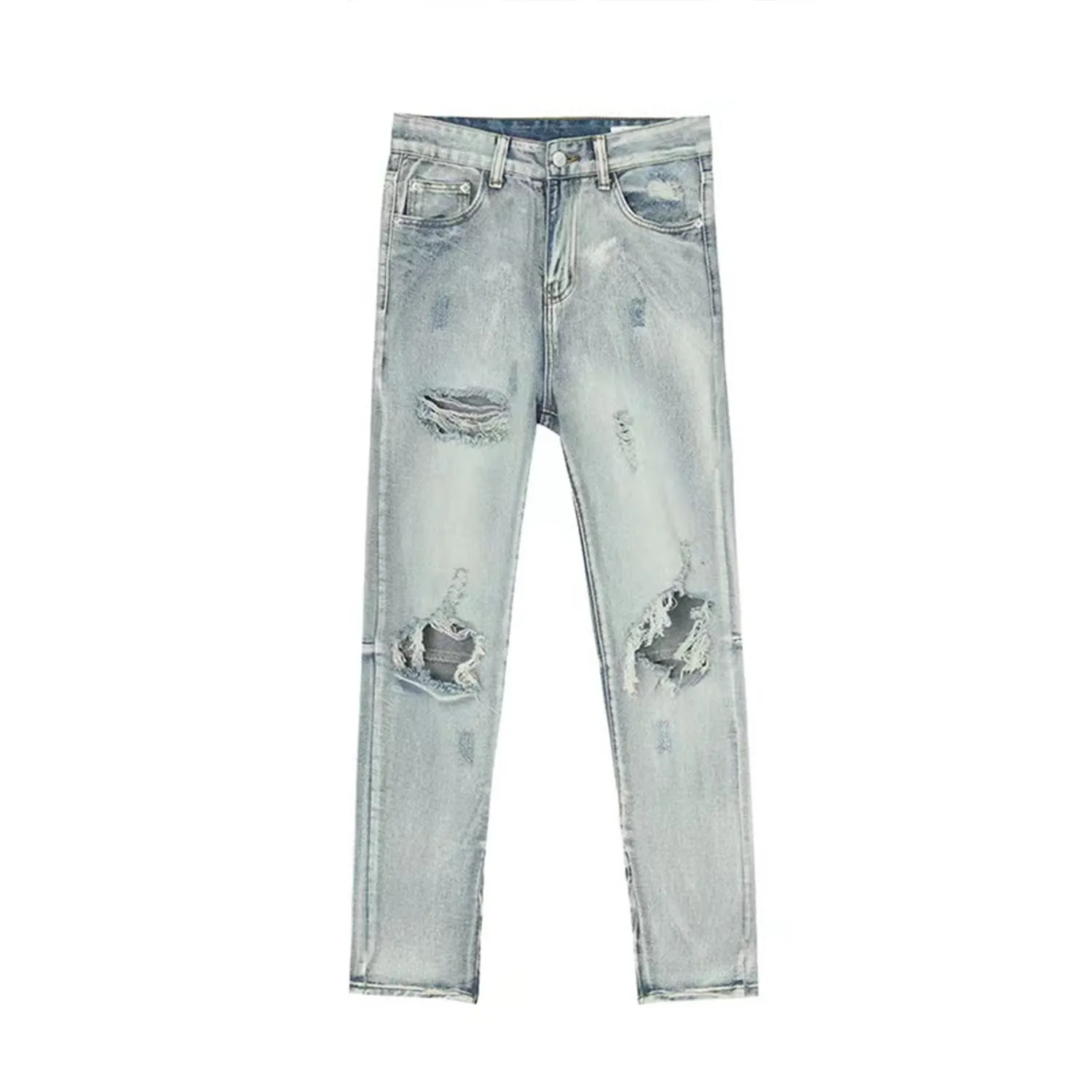 High street style ripped skinny jeans