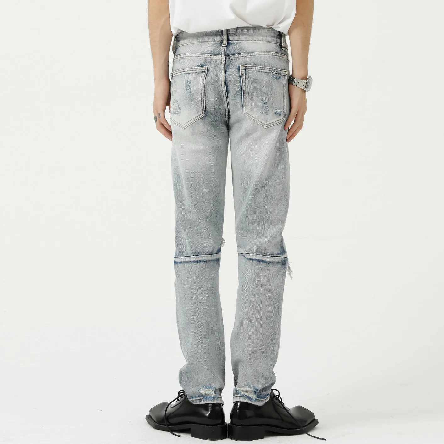 High street style ripped skinny jeans