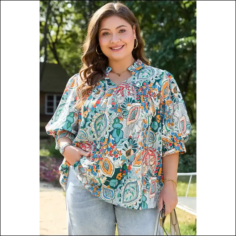 Holy Chic! Multicolor Bohemian Abstract Size Blouse Saves the Day! Needful Things 😉