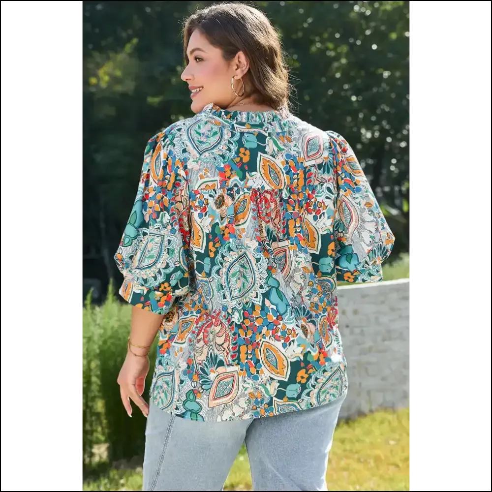 Holy Chic! Multicolor Bohemian Abstract Size Blouse Saves the Day! Needful Things 😉