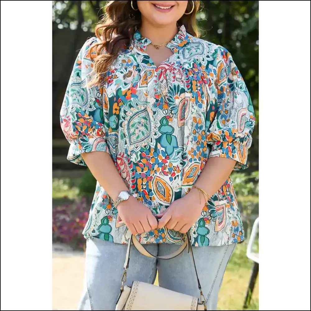 Holy Chic! Multicolor Bohemian Abstract Size Blouse Saves the Day! Needful Things 😉