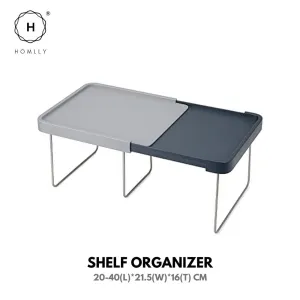 Homlly Expandable Kitchen Cabinet Shelf Organizers (Grey)