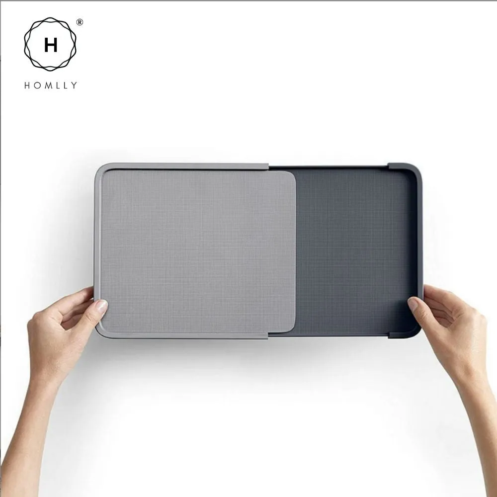 Homlly Expandable Kitchen Cabinet Shelf Organizers (Grey)