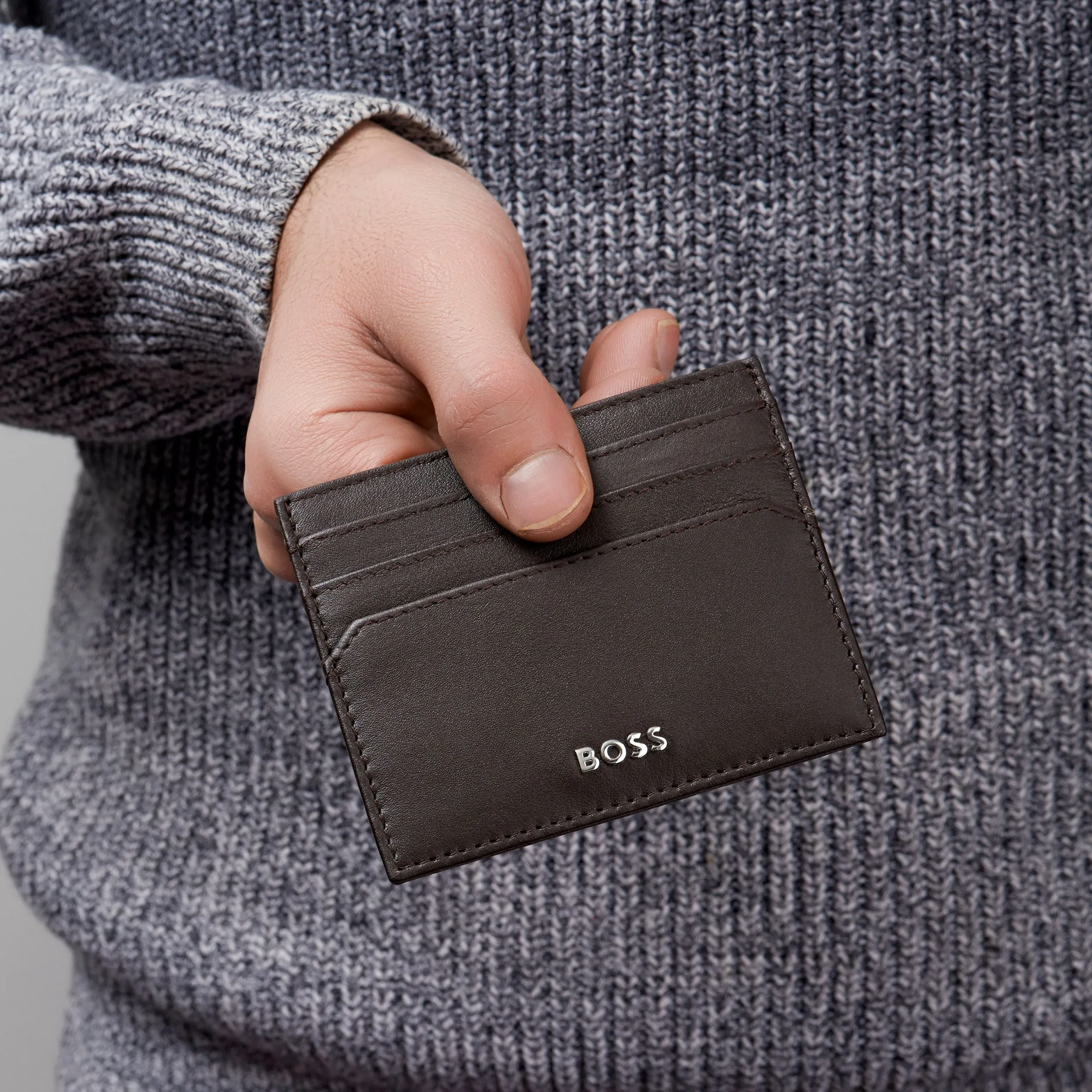 HUGO BOSS HLC403Y-Card holder Classic Smooth Brown