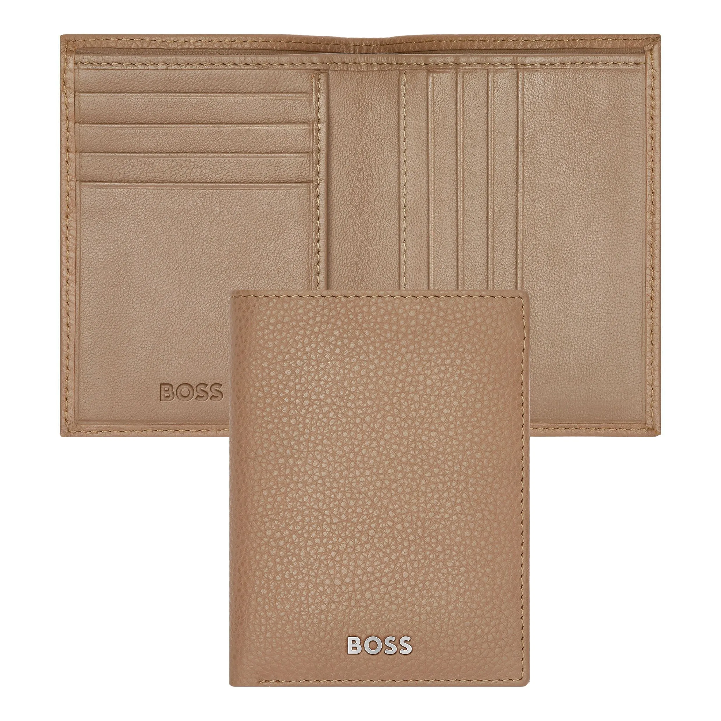 HUGO BOSS HLE416X-Folding Card holder Classic Grained Camel