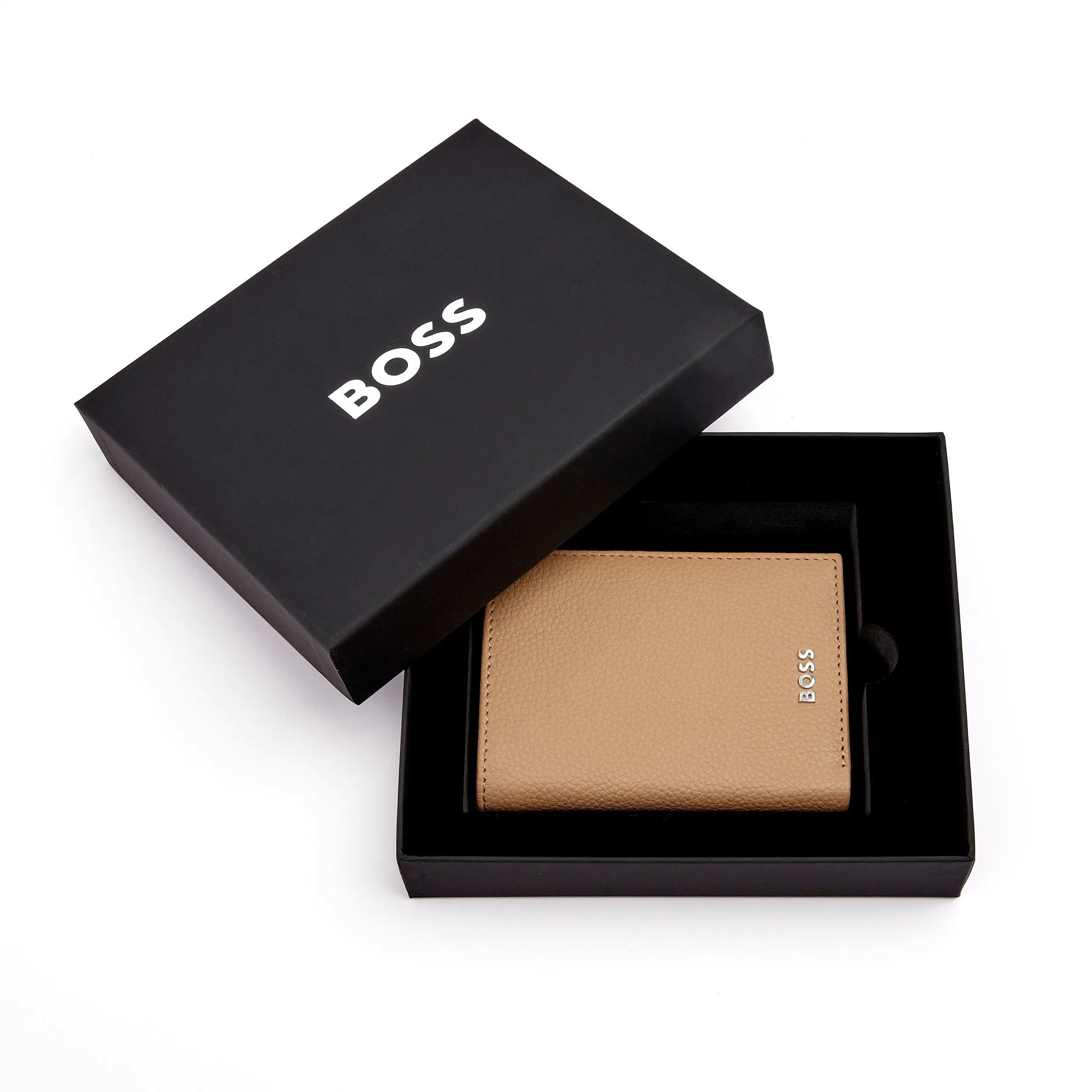 HUGO BOSS HLE416X-Folding Card holder Classic Grained Camel