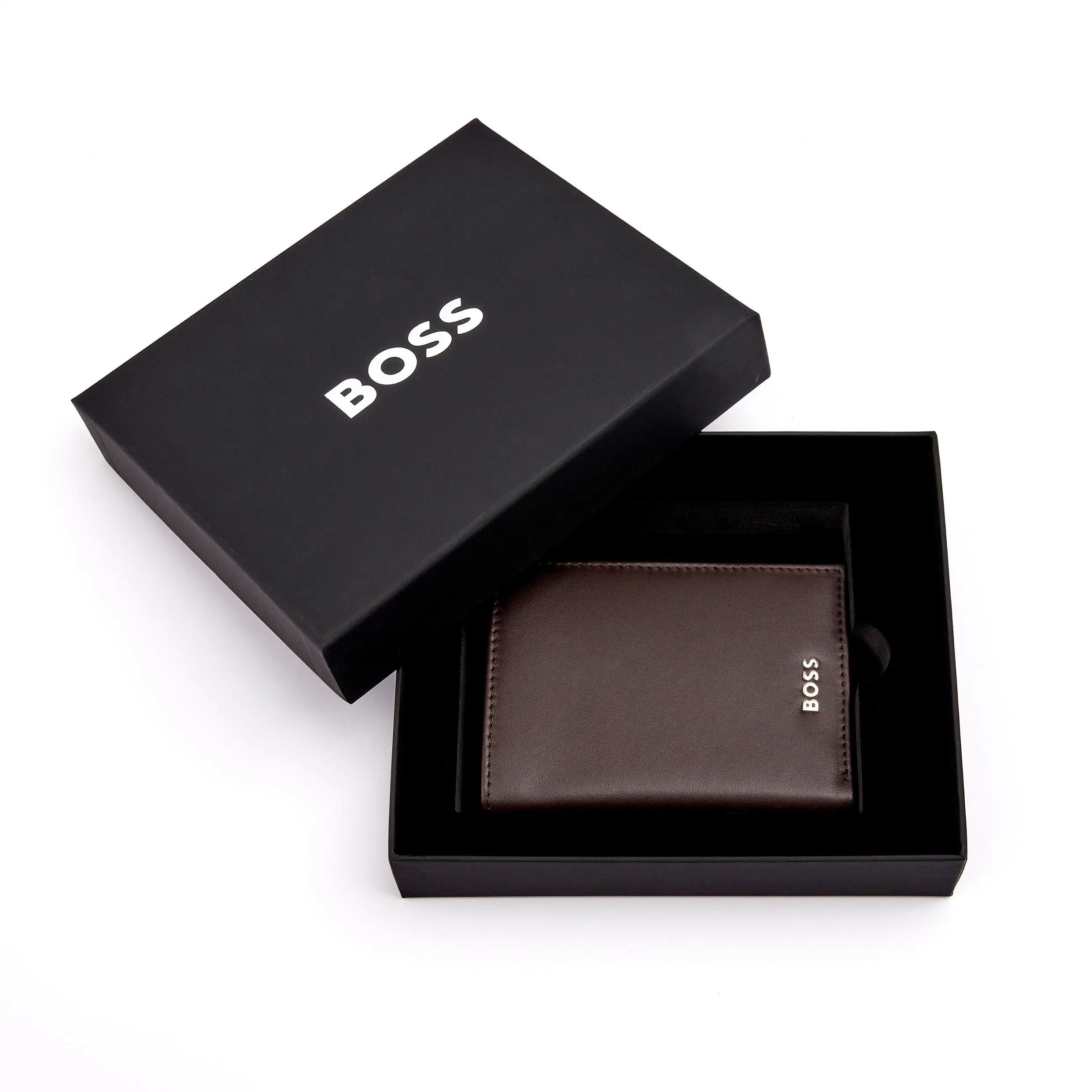HUGO BOSS HLF403Y-Card holder trifold Classic Smooth Brown