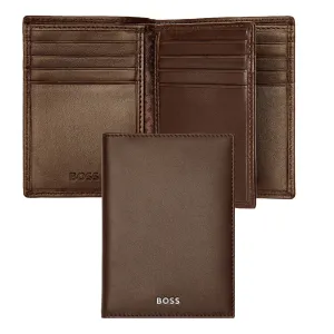 HUGO BOSS HLF403Y-Card holder trifold Classic Smooth Brown