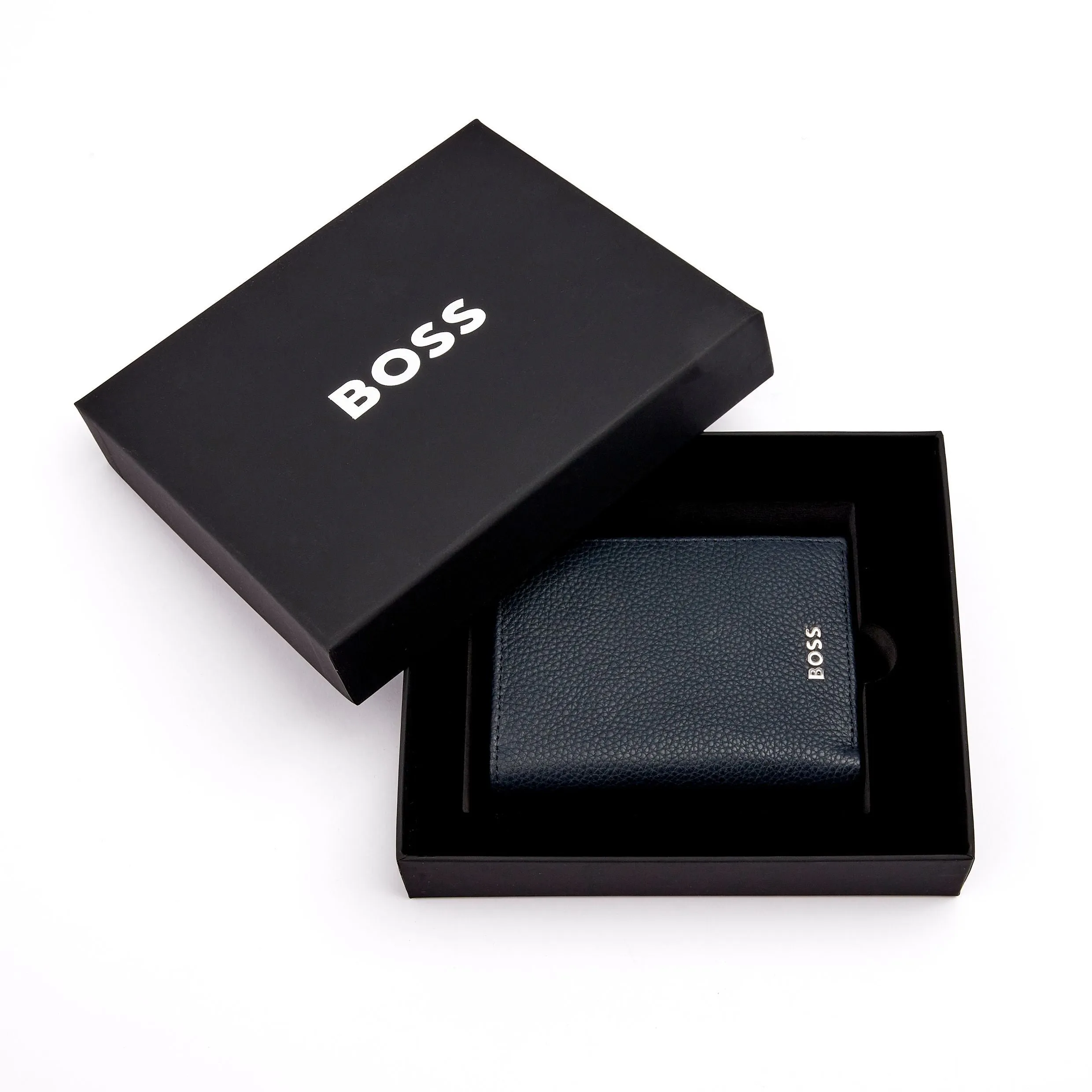 HUGO BOSS HLF416N-Card holder trifold Classic Grained Navy