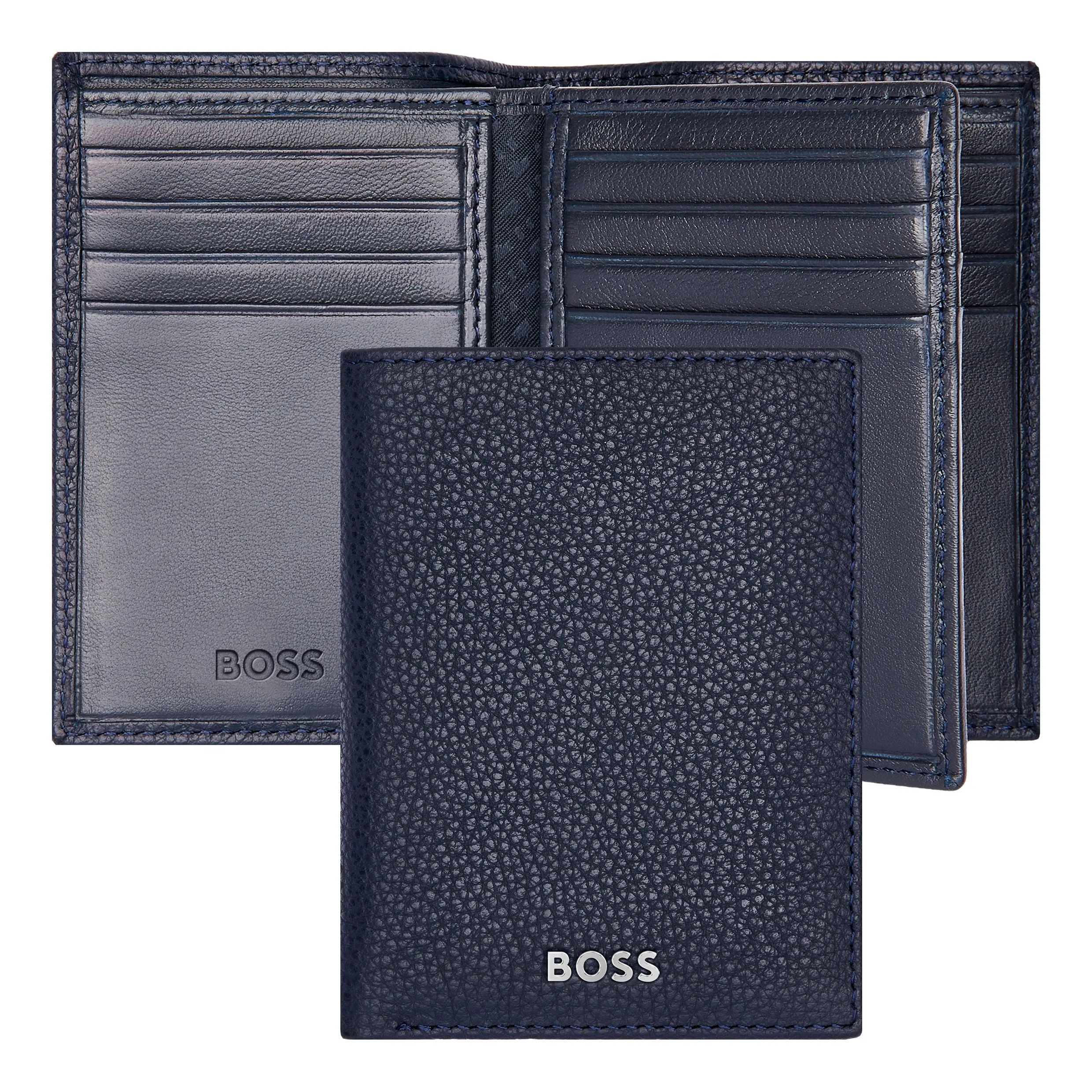 HUGO BOSS HLF416N-Card holder trifold Classic Grained Navy