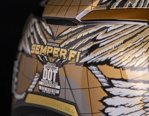 Icon Airform Semper Fi - Gold Helmet
