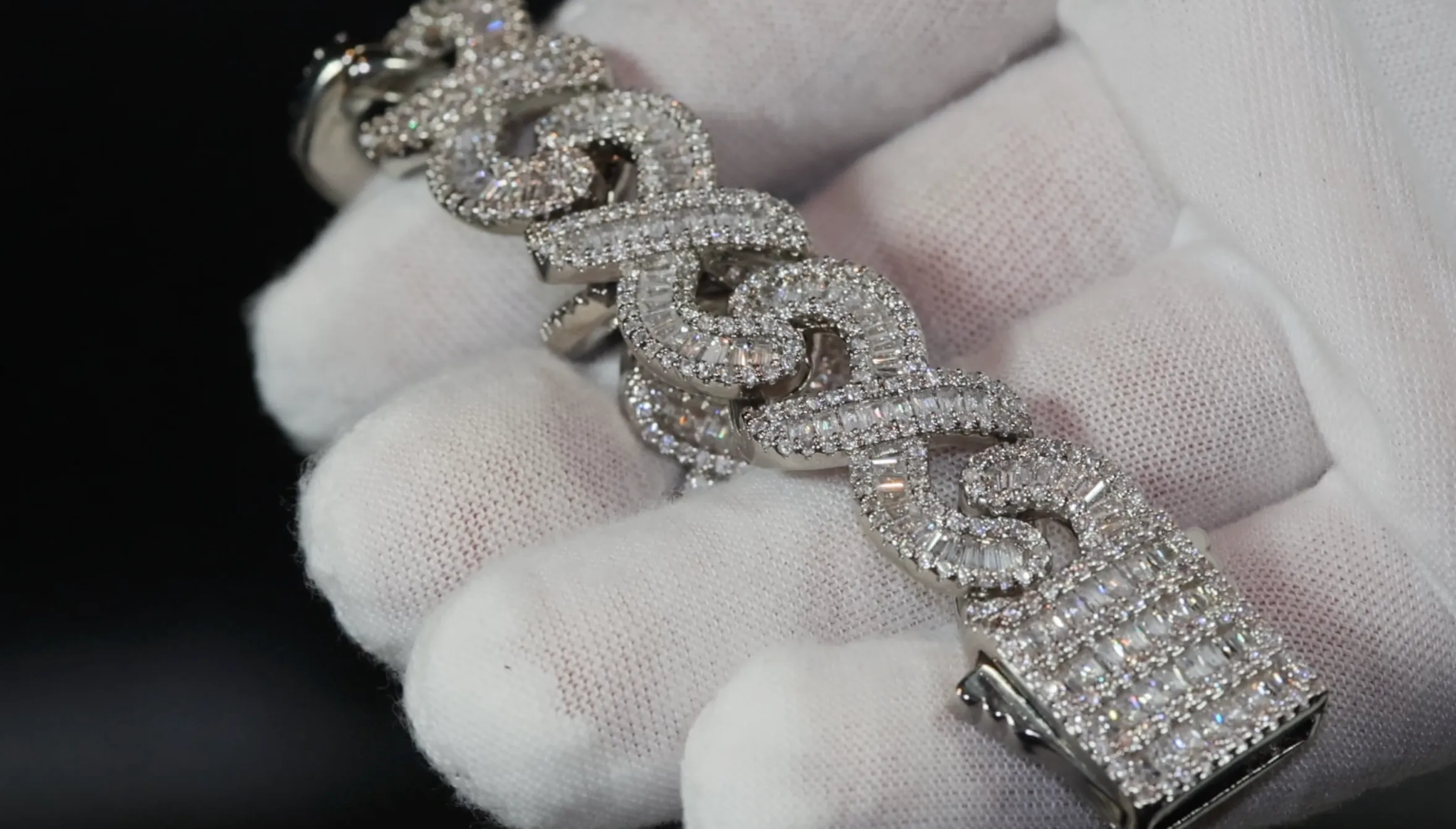 Infinity Link Chain | Iced Out Chain | Iced Out Necklace | Mens Diamond Necklace | Baguette Necklace | Hip Hop Chain | Mens Infinity Chain
