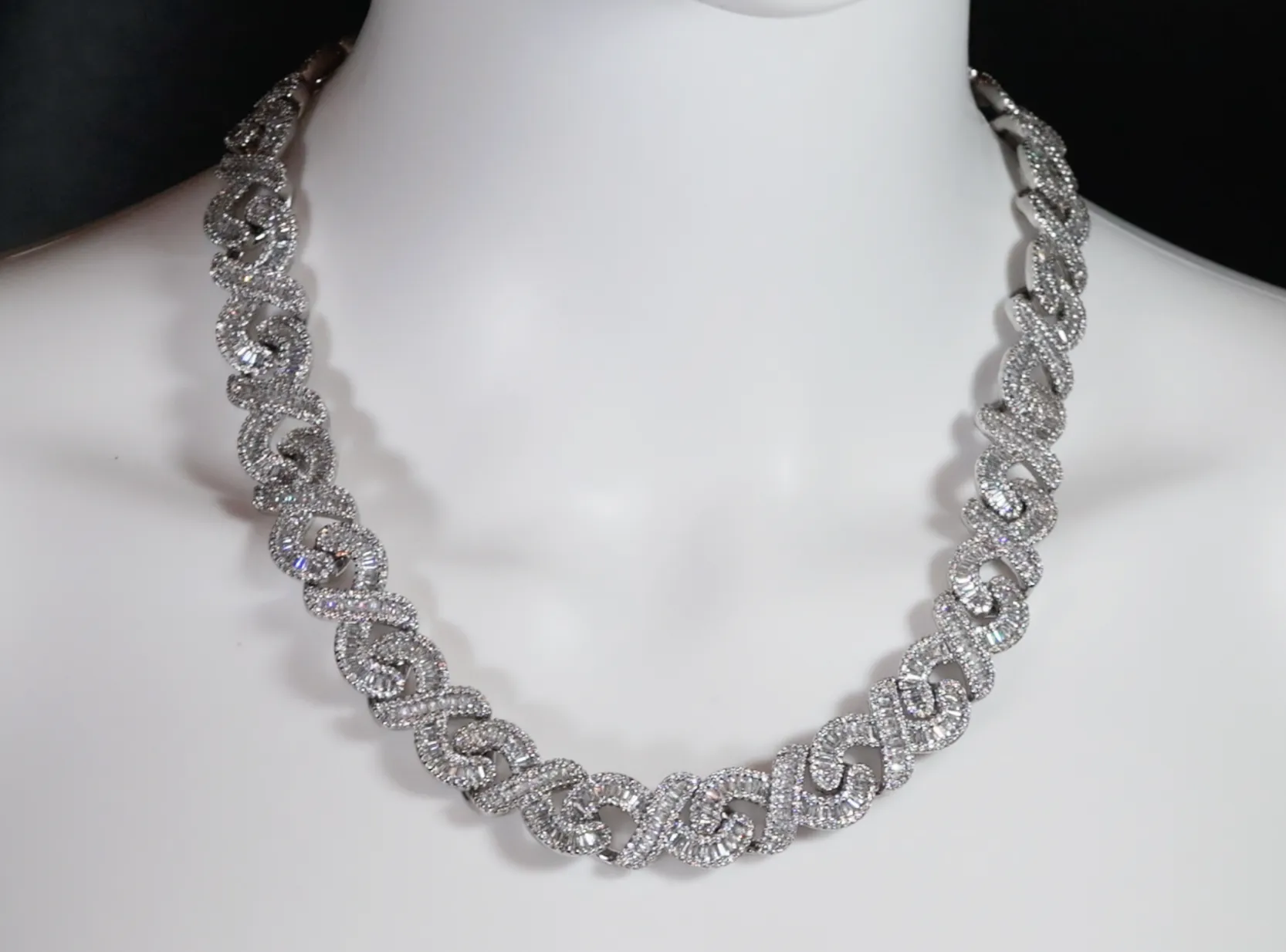 Infinity Link Chain | Iced Out Chain | Iced Out Necklace | Mens Diamond Necklace | Baguette Necklace | Hip Hop Chain | Mens Infinity Chain