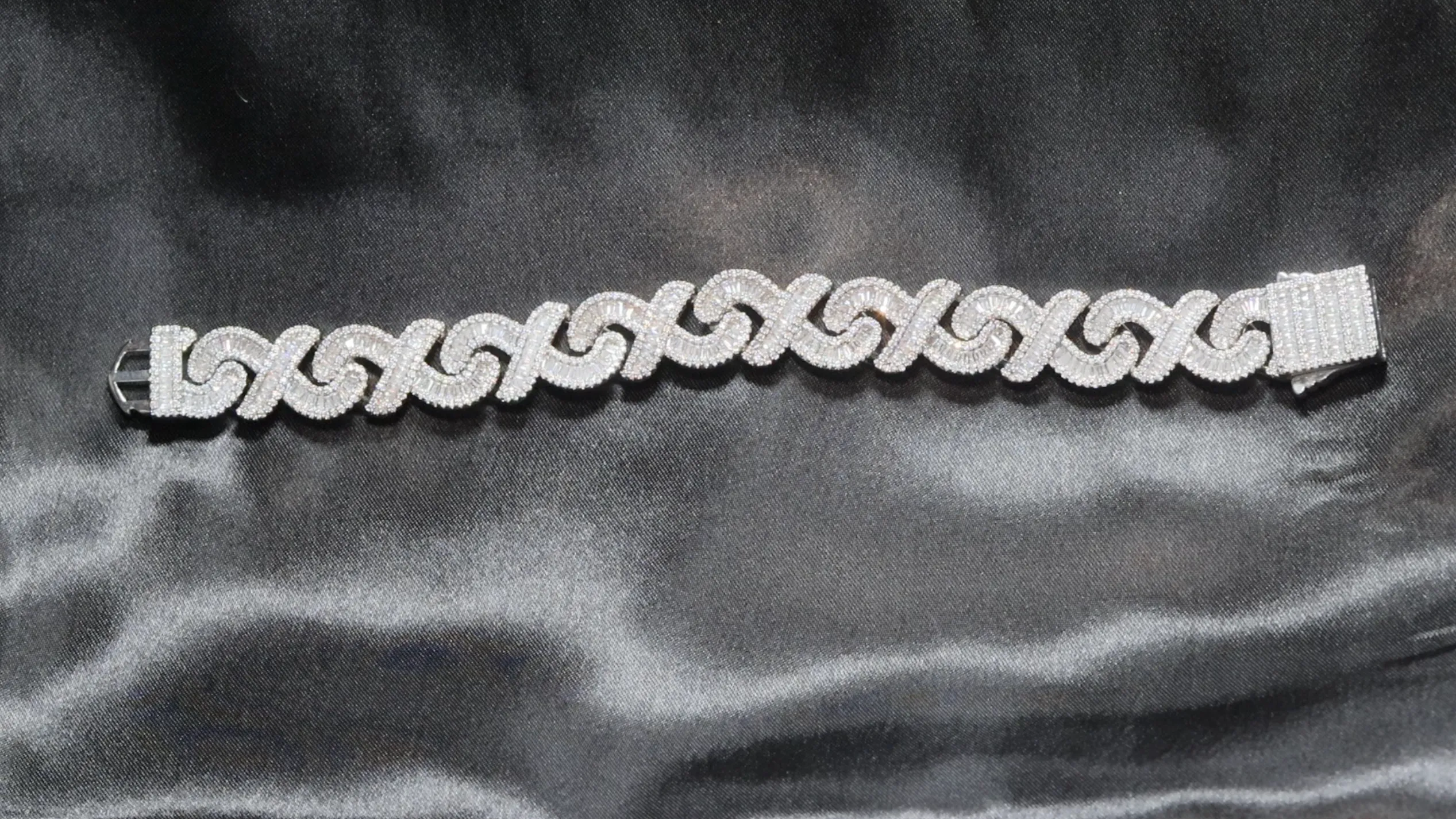 Infinity Link Chain | Iced Out Chain | Iced Out Necklace | Mens Diamond Necklace | Baguette Necklace | Hip Hop Chain | Mens Infinity Chain