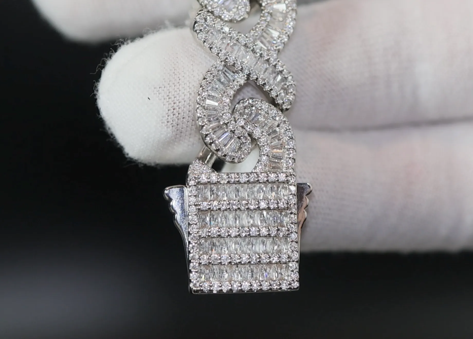 Infinity Link Chain | Iced Out Chain | Iced Out Necklace | Mens Diamond Necklace | Baguette Necklace | Hip Hop Chain | Mens Infinity Chain