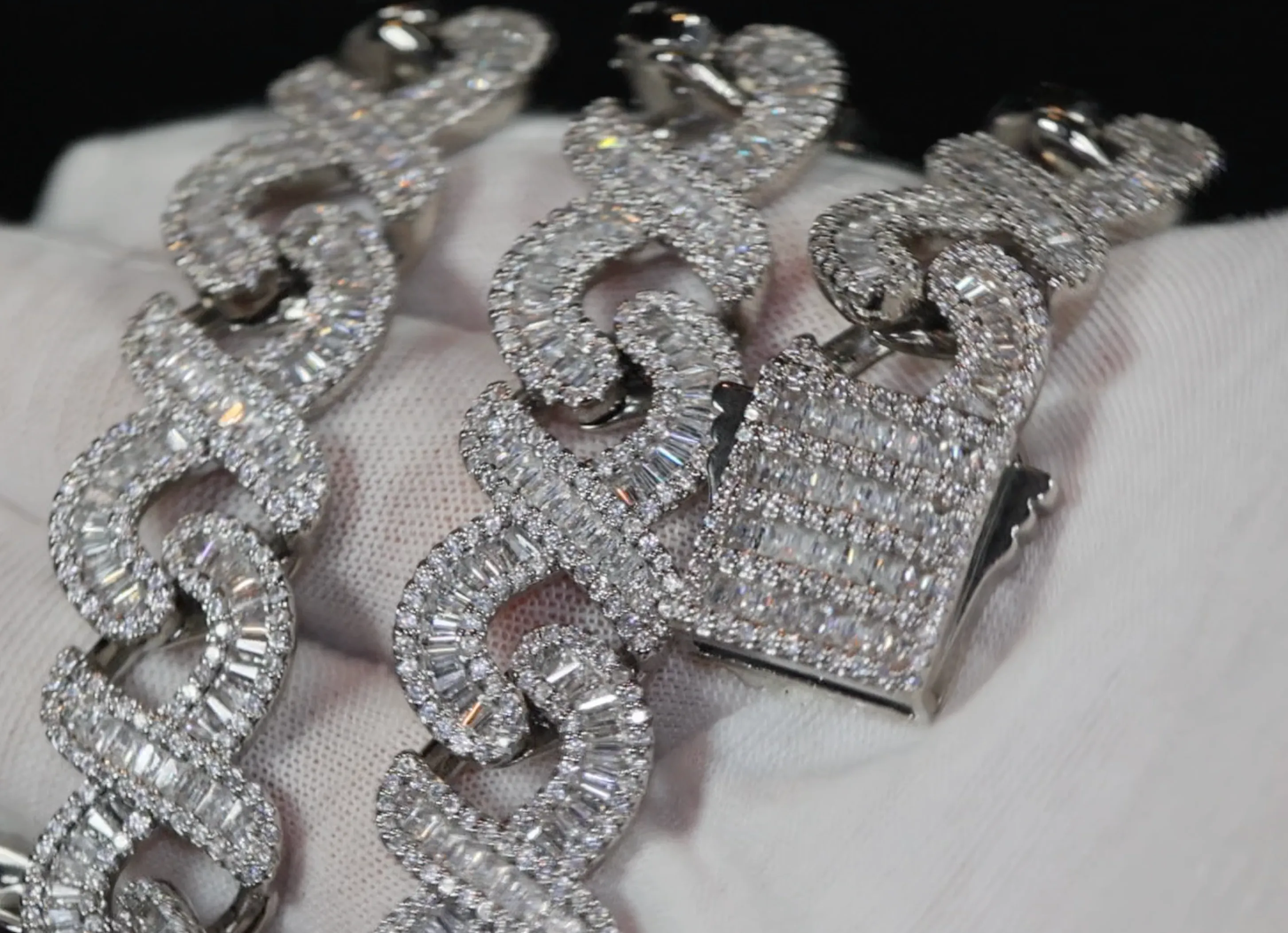 Infinity Link Chain | Iced Out Chain | Iced Out Necklace | Mens Diamond Necklace | Baguette Necklace | Hip Hop Chain | Mens Infinity Chain