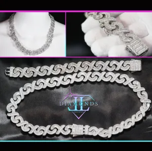 Infinity Link Chain | Iced Out Chain | Iced Out Necklace | Mens Diamond Necklace | Baguette Necklace | Hip Hop Chain | Mens Infinity Chain