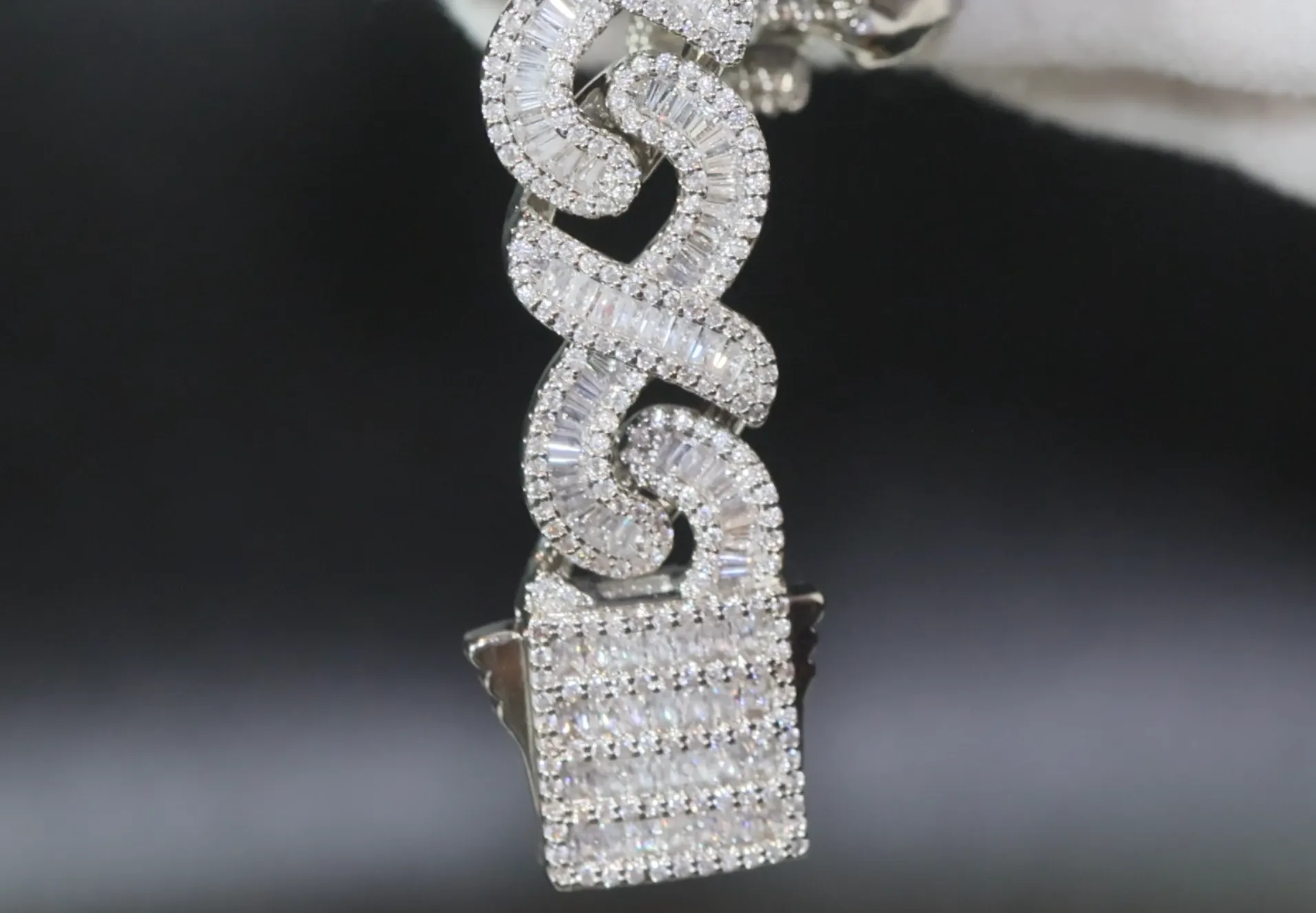 Infinity Link Chain | Iced Out Chain | Iced Out Necklace | Mens Diamond Necklace | Baguette Necklace | Hip Hop Chain | Mens Infinity Chain