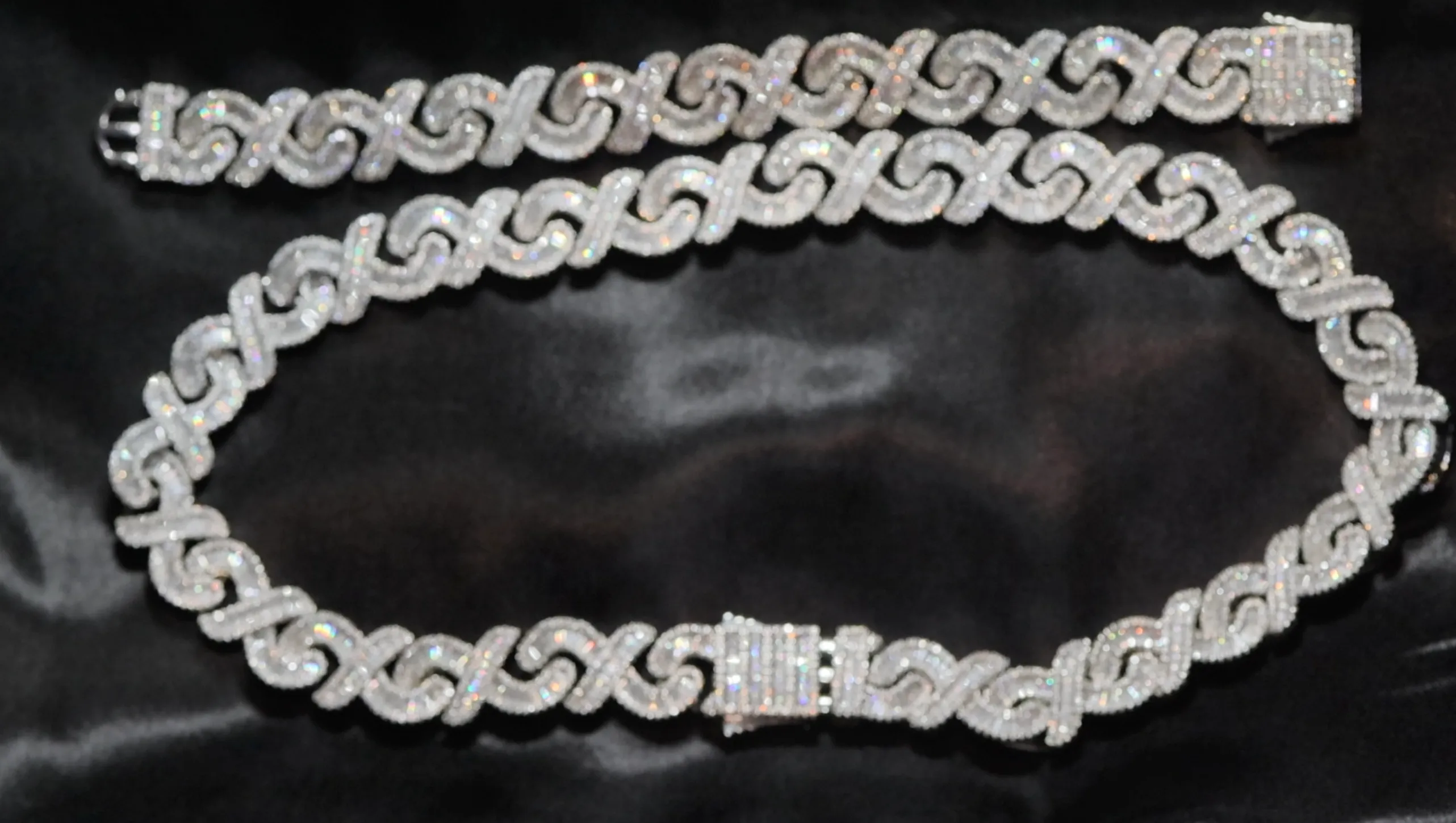 Infinity Link Chain | Iced Out Chain | Iced Out Necklace | Mens Diamond Necklace | Baguette Necklace | Hip Hop Chain | Mens Infinity Chain